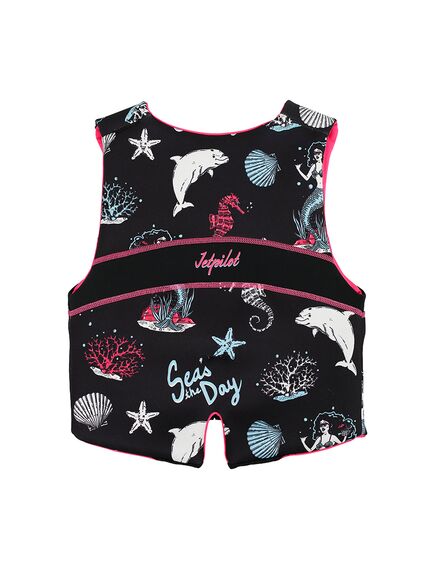 Спасательный жилет неопрен детский Jetpilot Cause Youth ISO 50N Neo Vest Girls black/pink S23, Размеры (жилеты): Дет 10 years (152 cm), img 2