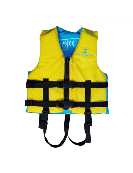 Спасательный жилет нейлон детский Spinera Aquapark/Kayak/SUP Nylon Vest 50N Kids Yellow/Aqua S21, Размеры (жилеты): Дет 10-15 kgs