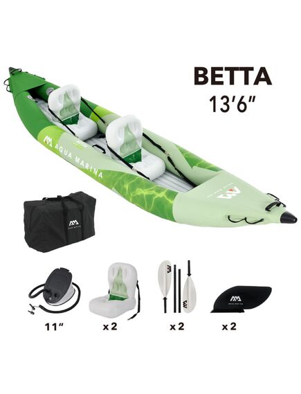 Каяк надувной двухместный с веслами Aqua Marina Betta-412 S23