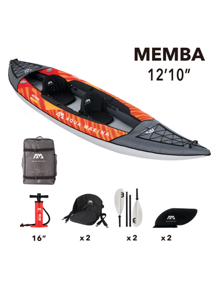 Каяк надувной двухместный с веслами Aqua Marina Memba-390 S23