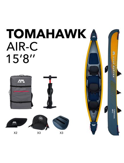 Каноэ надувное трехместное Aqua Marina Tomahawk AIR-C 478 S23