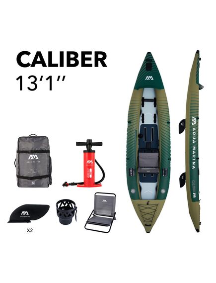 Каяк надувной одно - двухместный для рыбалки Aqua Marina Caliber-398 S23