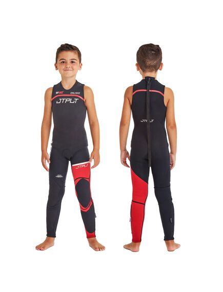 Гидрокостюм детский длинный без рукавов Jetpilot RX YOUTH RACE JOHN BLACK/RED, Размер (гидроодежда): Дет 10 (L)