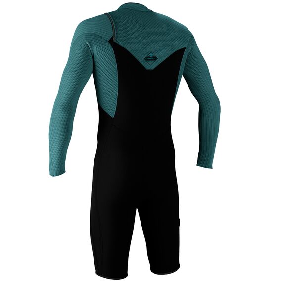 Гидрокостюм мужской короткий с длинным рукавом O'Neill Hyperfreak 2mm Chest Zip L/S Spring BLACK/TIDE POOL S22_O, img 2