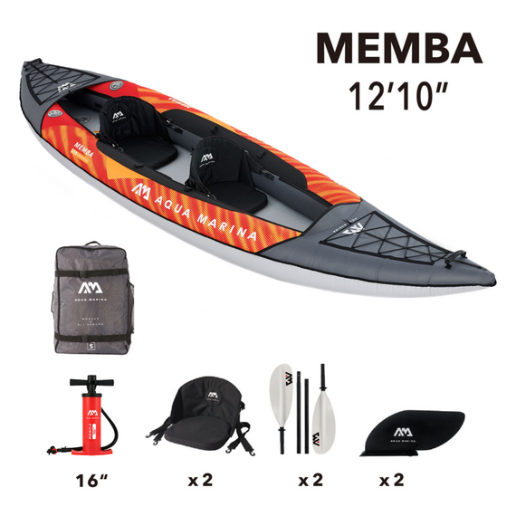Каяк надувной двухместный с веслами Aqua Marina Memba-390