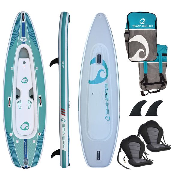Каяк/SUP-доска надувная 2-местная Spinera SK 12'0" Teal/Grey/White DLT/HDDS, img 2