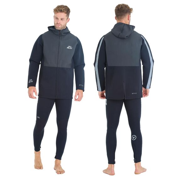 Гидрокуртка мужская с капюшоном Jetpilot HEATSEEKER TOUR COAT BLACK, Размер (гидроодежда): 14 (XL)