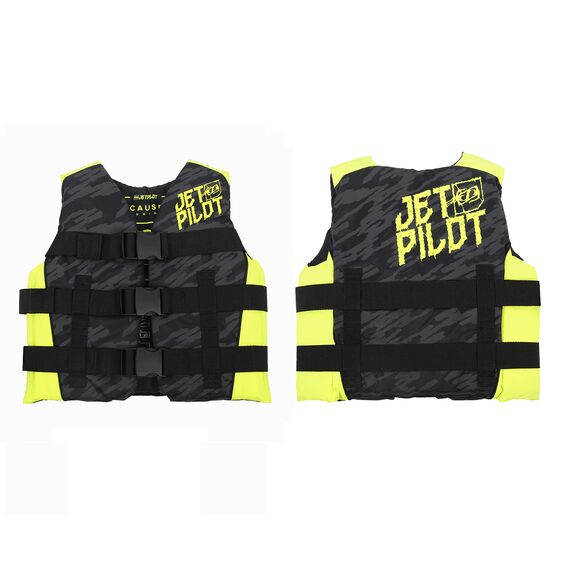 Спасательный жилет нейлон детский Jetpilot Cause Youth ISO 50N Nylon black/yellow S23