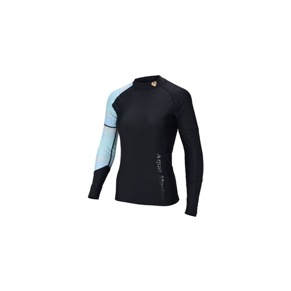 Гидромайка женская длинный рукав AQUA MARINA ILLUSION Women’s Rashguard LS (BLACK Print) S19