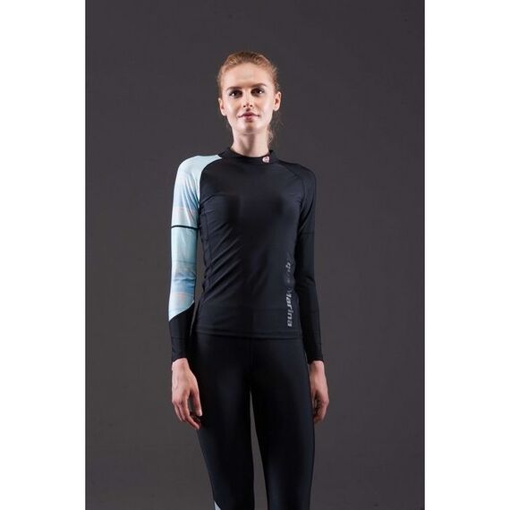 Гидромайка женская длинный рукав AQUA MARINA ILLUSION Women’s Rashguard LS (BLACK Print) S19, img 2