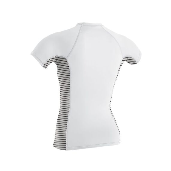 Гидромайка женская O'Neill короткий рукав WMS SIDE PRINT S/S RASH GUARD WHT/HWYSTRIPE S18, img 2