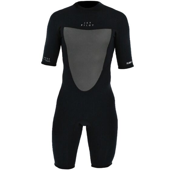 Гидрокостюм мужской короткий Jetpilot FLIGHT 2x2 BZ SS SPRINGSUIT FLATLOCK BLACK/BLACK