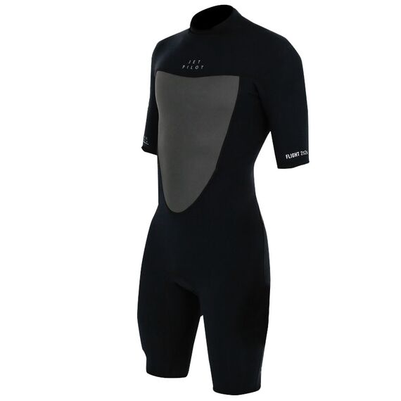 Гидрокостюм мужской короткий Jetpilot FLIGHT 2x2 BZ SS SPRINGSUIT FLATLOCK BLACK/BLACK, img 2