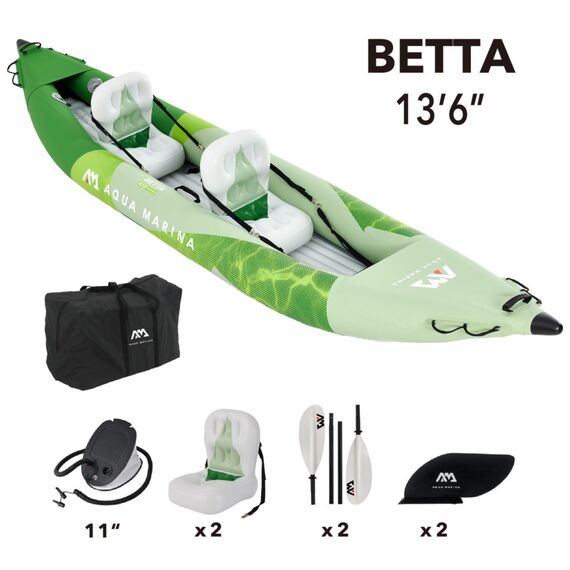 Каяк надувной двухместный с веслами Aqua Marina Betta-412 S23