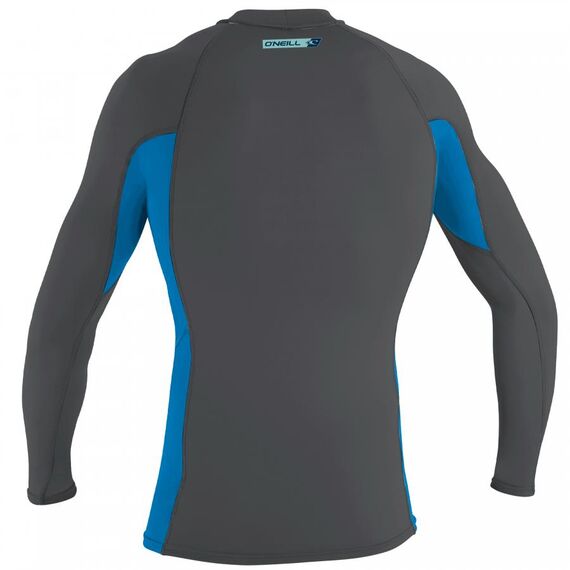 Гидромайка мужская длинный рукав O'Neill PREMIUM SKINS L/S RASH GUARD SMOKE/BRITE BLUE/SMOKE S21, img 2