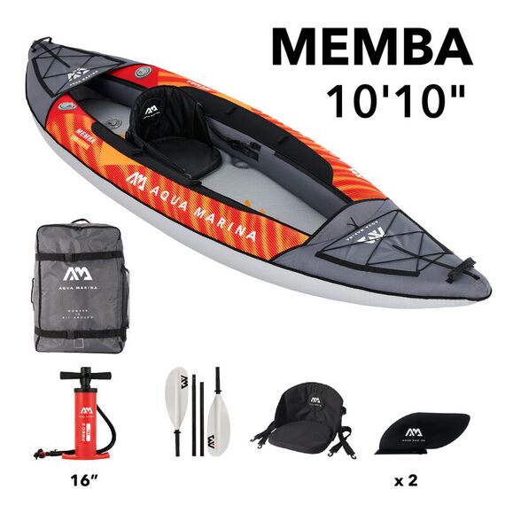 Каяк надувной одноместный с веслом Aqua Marina Memba-330