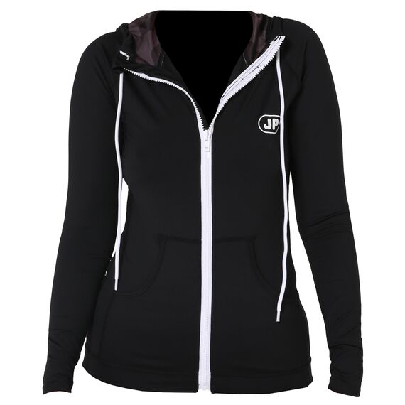 Гидромайка жен. длинн. рукав на молнии с капюшоном Jetpilot Zahra L/S Ladies Hooded Rashie black S24