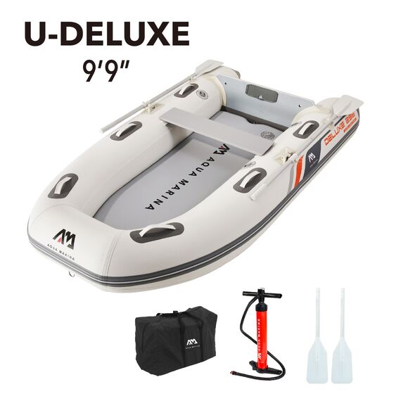 Лодка ПВХ с транцем под мотор Aqua Marina DELUXE U-TYPE Yacht Tender 2.98m with DWF Air Deck