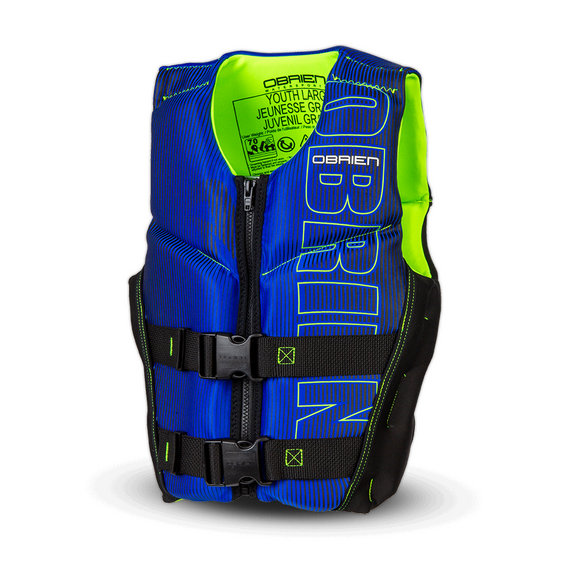 Спасательный жилет неопрен детский O'Brien FLEX V-BACK YOUTH BLUE/LIM S22S