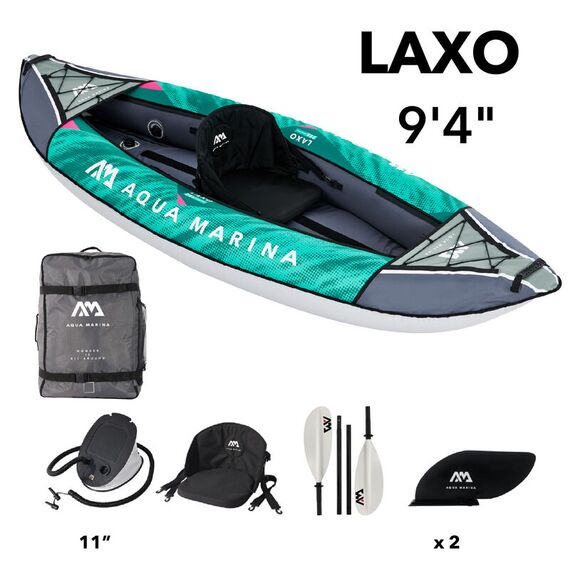 Каяк надувной одноместный с веслом Aqua Marina Laxo-285