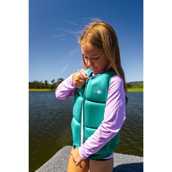 Спасательный жилет неопрен детский Jetpilot FREERIDE GIRLS ECO VEST Teal, img 3