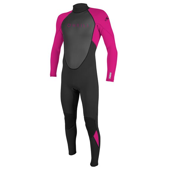 Гидрокостюм детский длинный O'Neill YOUTH REACTOR-2 3/2 BACK ZIP FULL BLACK/BERRY S21, Размер (гидроодежда): 10 (M)