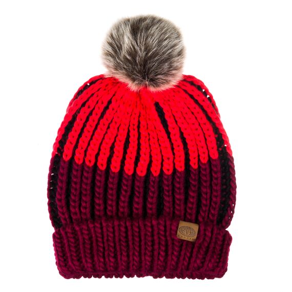 Шапка женская с помпоном Animal AVORAA BORDEAUX RED F17